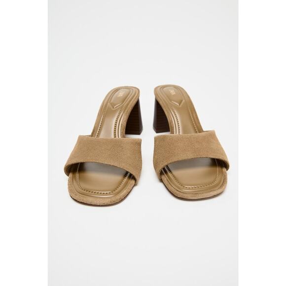 Zara Suede Heeled Sandals - 9 - Picture 2 of 8